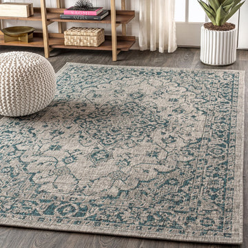 Rozetta Boho Medallion Textured Weave Indoor/outdoor Area Rug